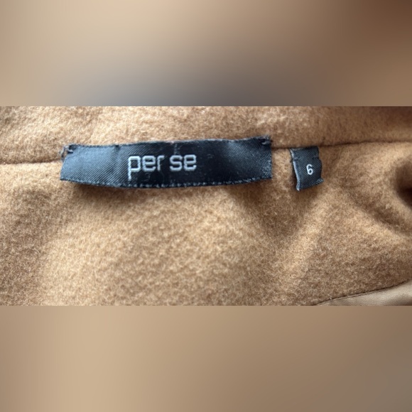 Per Se Women’s Wide Lapel Longline Wool Coat in Camel Sz 6 - Picture 6 of 6